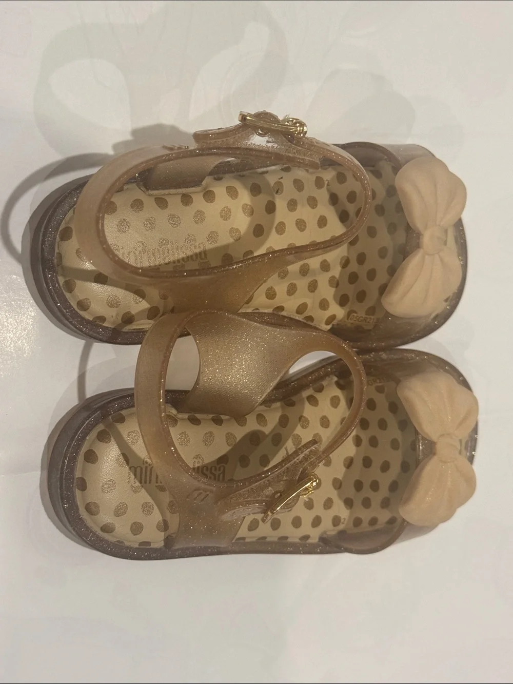 Mini Melissa Girls Bow Sandals in Gold